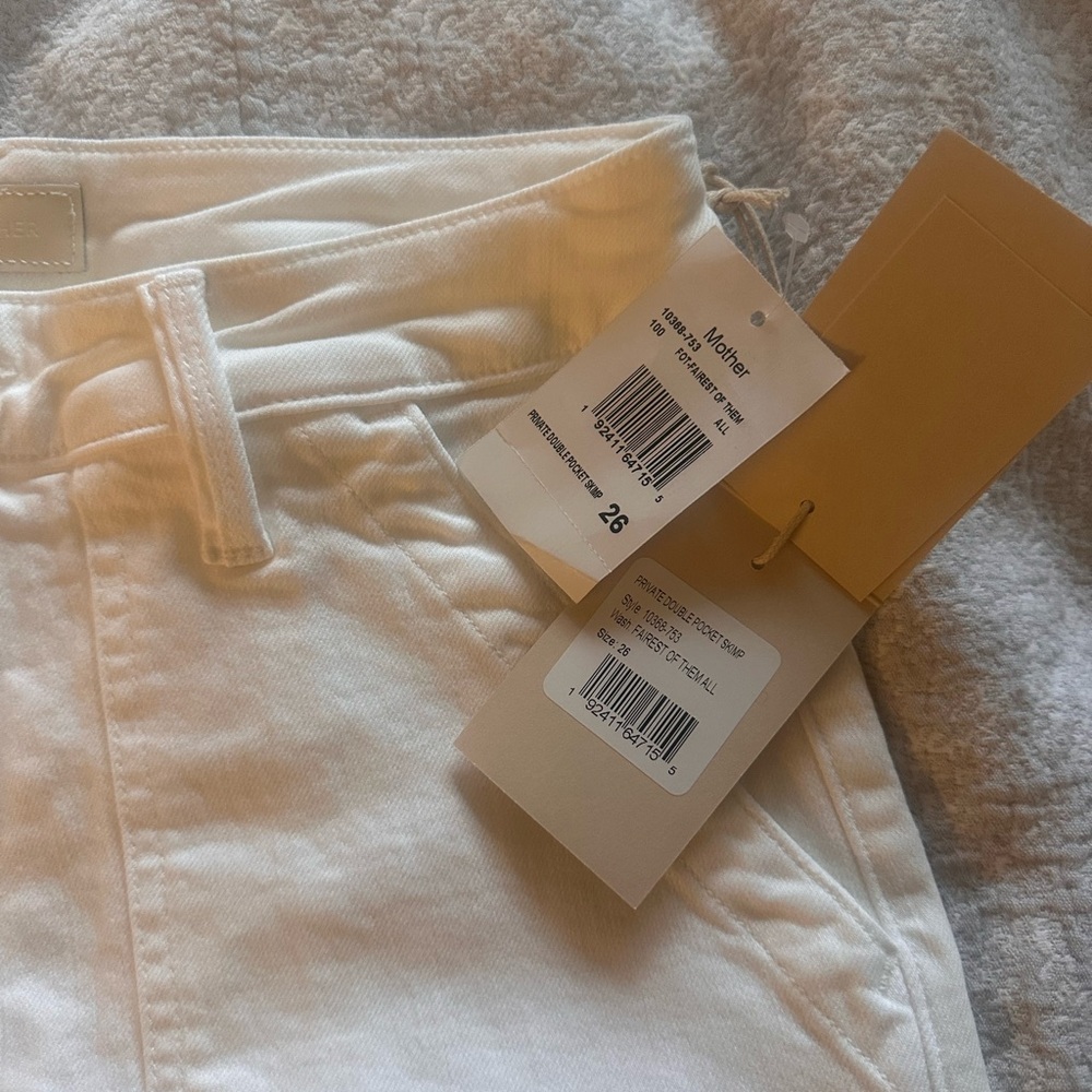 MOTHER NWT White Cargo Straight Leg Jeans - Picture 3 of 5